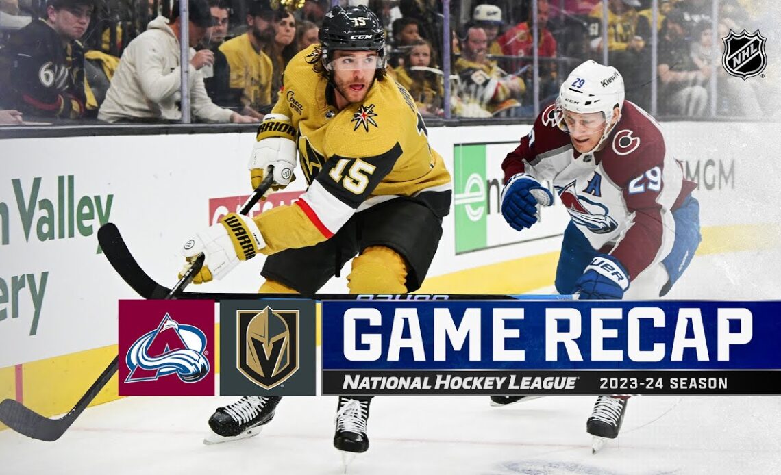 Avalanche @ Golden Knights 4/14 | NHL Highlights 2024