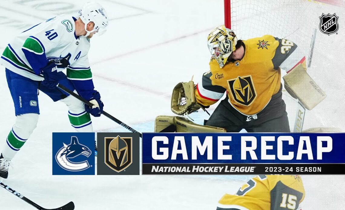 Canucks @ Golden Knights 4/2 | NHL Highlights 2024