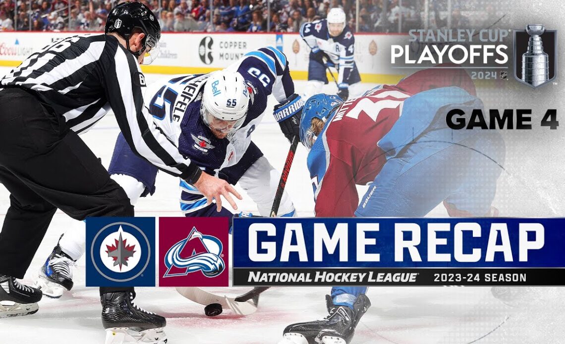 Gm 4: Jets @ Avalanche 4/28 | NHL Highlights | 2024 Stanley Cup Playoffs