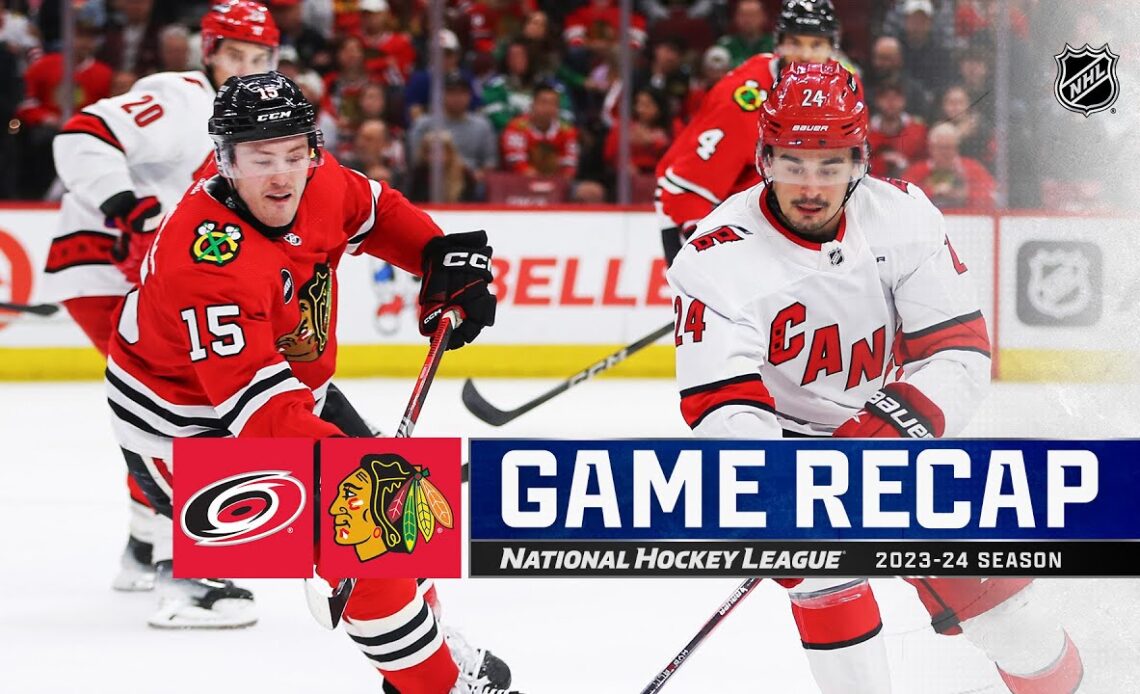 Hurricanes @ Blackhawks 4/14 | NHL Highlights 2024