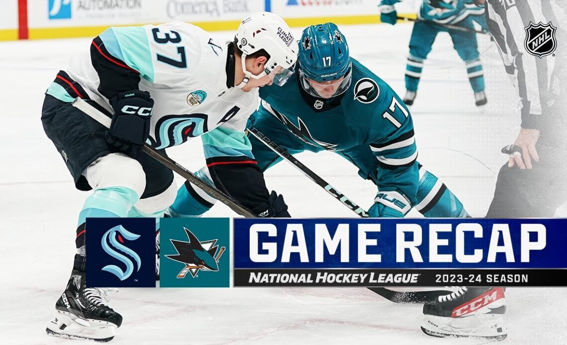 Kraken @ Sharks 4/1 | NHL Highlights 2024