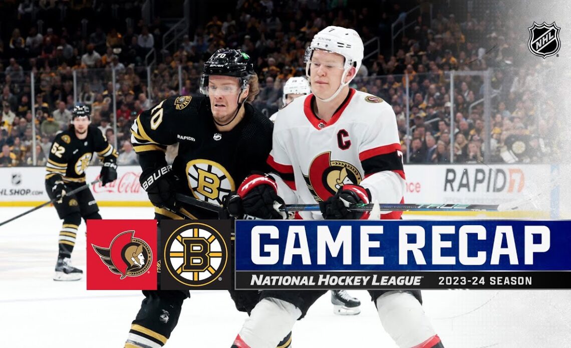 Senators @ Bruins 4/16 | NHL Highlights 2024