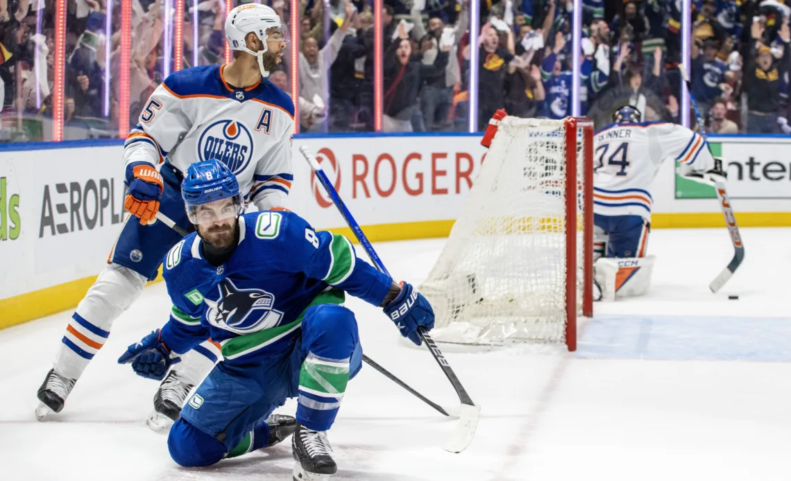 Canucks Perform Epic Game 1 Comeback vs. Oilers, Win 5-4 - The Hockey Writers - Vancouver Canucks