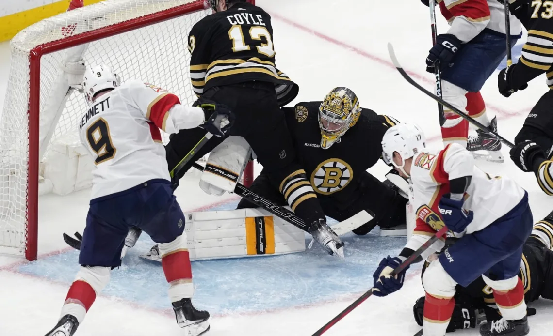 Disputed tying goal helps Panthers beat Bruins 3-2 and take 3-1 lead in East semifinal series