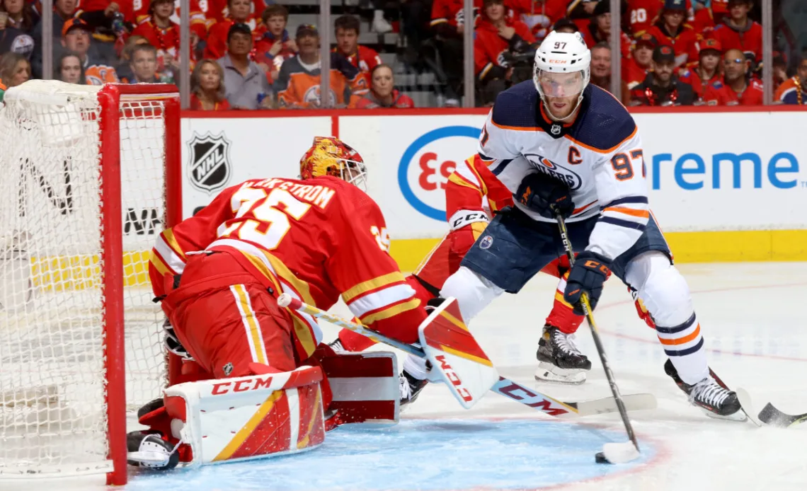 Connor McDavid Edmonton Oilers Jacob Markstrom Calgary Flames