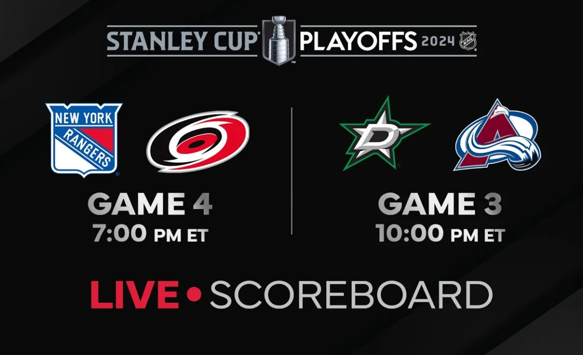 Live Scores and Updates: Rangers vs. Hurricanes  Gm4 / Avalanche vs. Stars Gm3