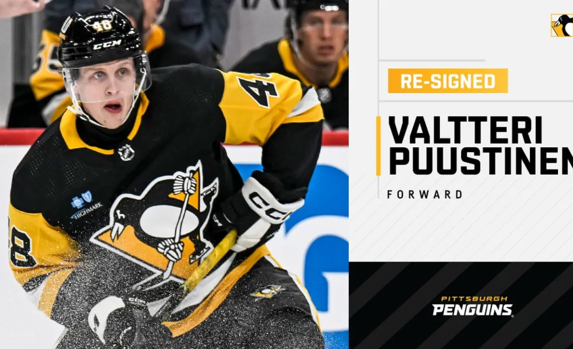 Penguins Re-Sign Forward Valtteri Puustinen to a Two-Year Contract