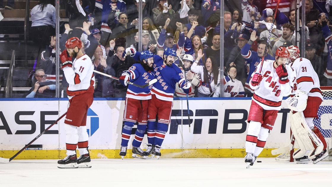Rangers show no signs of rust, outmaneuver Hurricanes to win Game 1 of second round