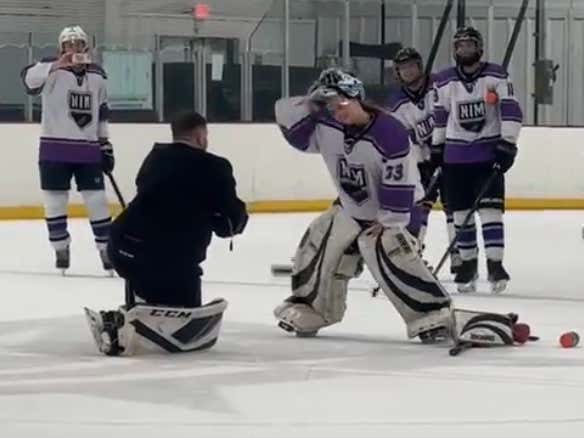 Love Is Love: A Couple Of Goalies Got Engaged In The Handshake Line Of A Men's League Hockey Game