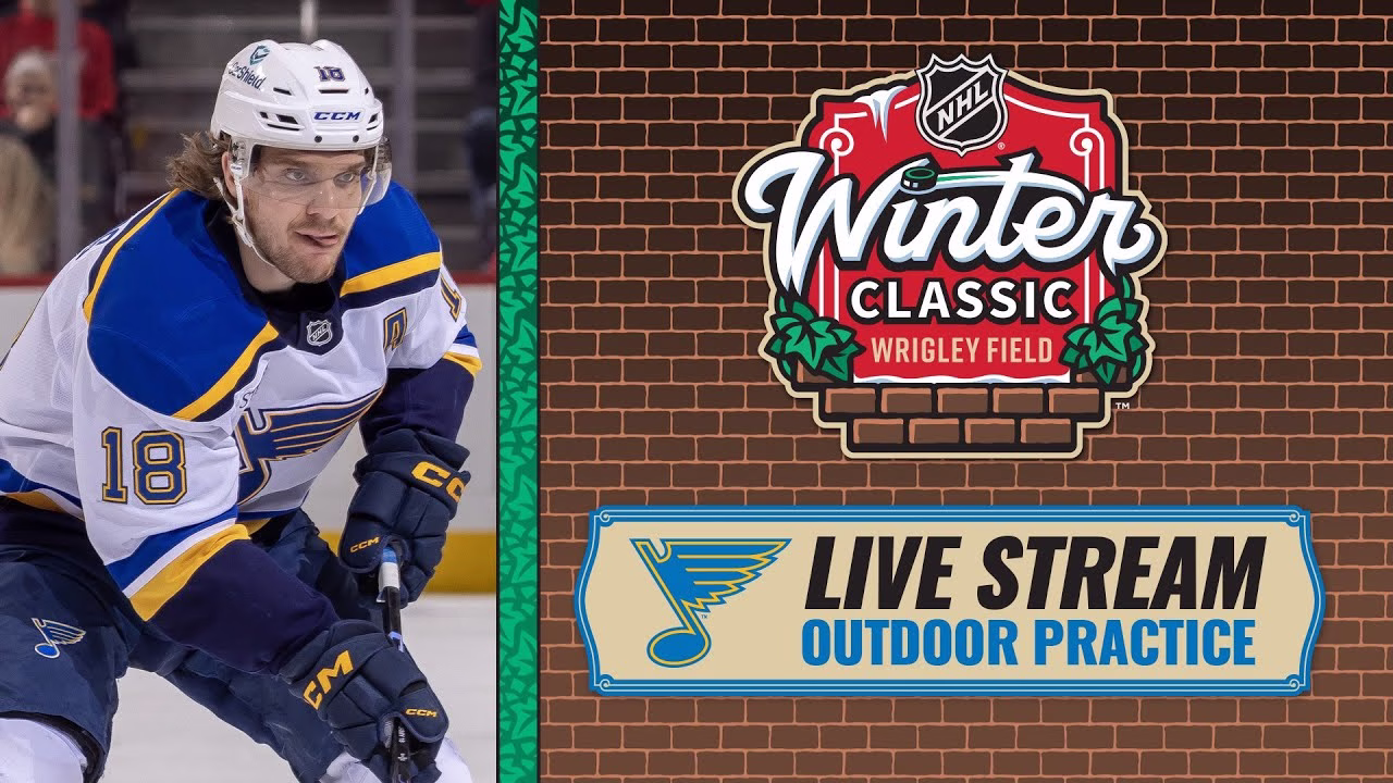 Live: St. Louis Blues practice on Wrigley Field