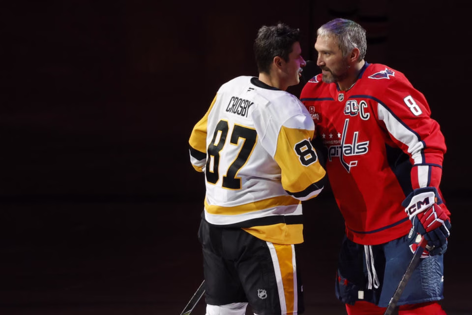 Sidney Crosby and Alex Ovechkin<p>Geoff Burke-Imagn Images</p>