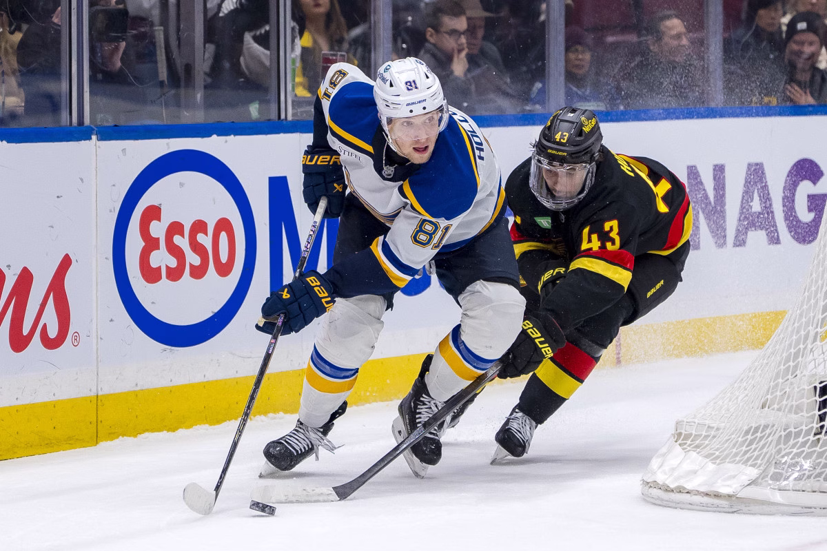 St. Louis Blues Player Of The Game vs. Vancouver Canucks: Dylan Holloway