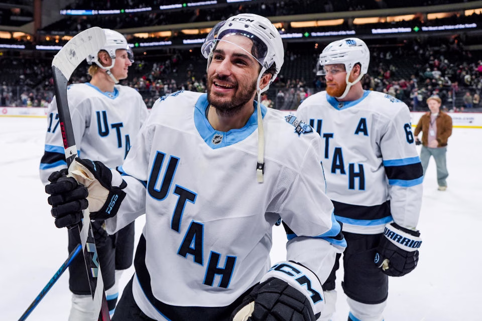 Nick Schmaltz #8 of the Utah Hockey Club