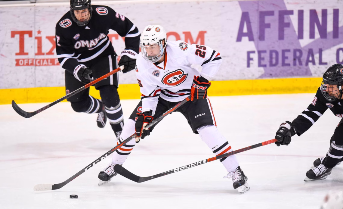 St. Cloud State s Nick Perbix skates toward the Nebraska-Omaha goal during the first period Saturday, Dec. 8, at the Herb Brooks National Hockey Center. Scsu Vs Nebraska Omaha Puk 11 St. Cloud States Nick Perbix skates toward the Nebraska-Omaha goal during the first period Saturday, Dec. 8, at the Herb Brooks National Hockey Center.