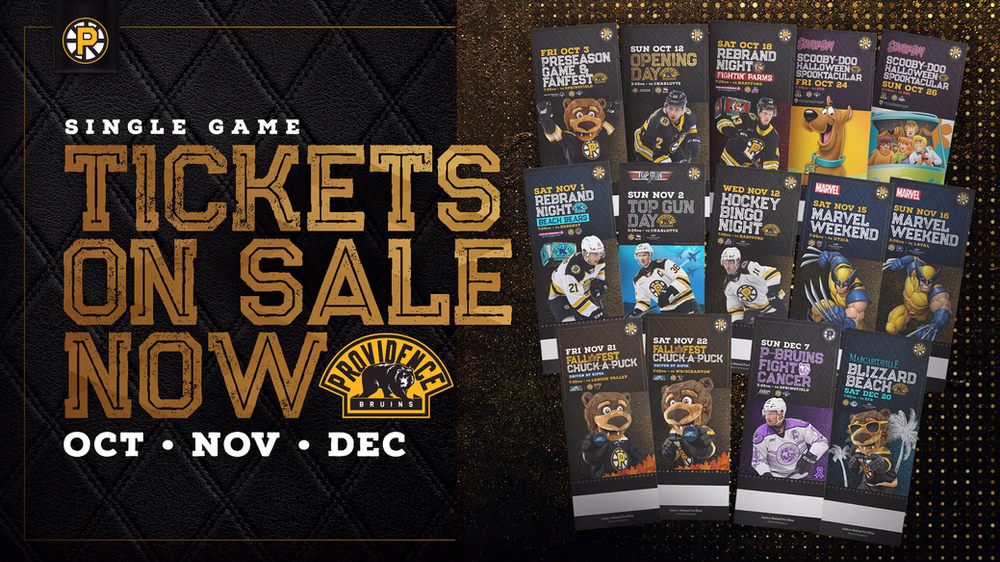 PROVIDENCE BRUINS ANNOUNCE 2025-26 SEASON SINGLE GAME TICKETS ON SALE